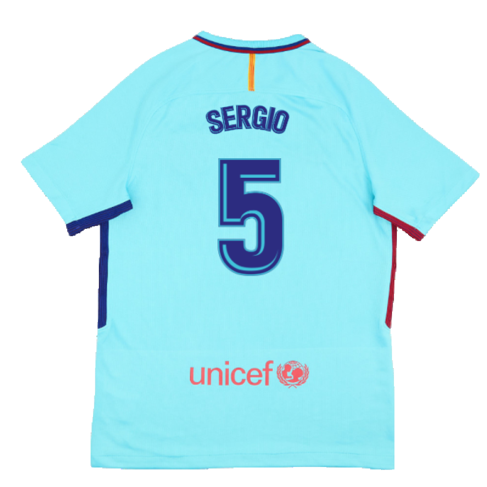Barcelona 2017-18 Away Shirt (2XL) (Very Good) (Sergio 5) – Soccer