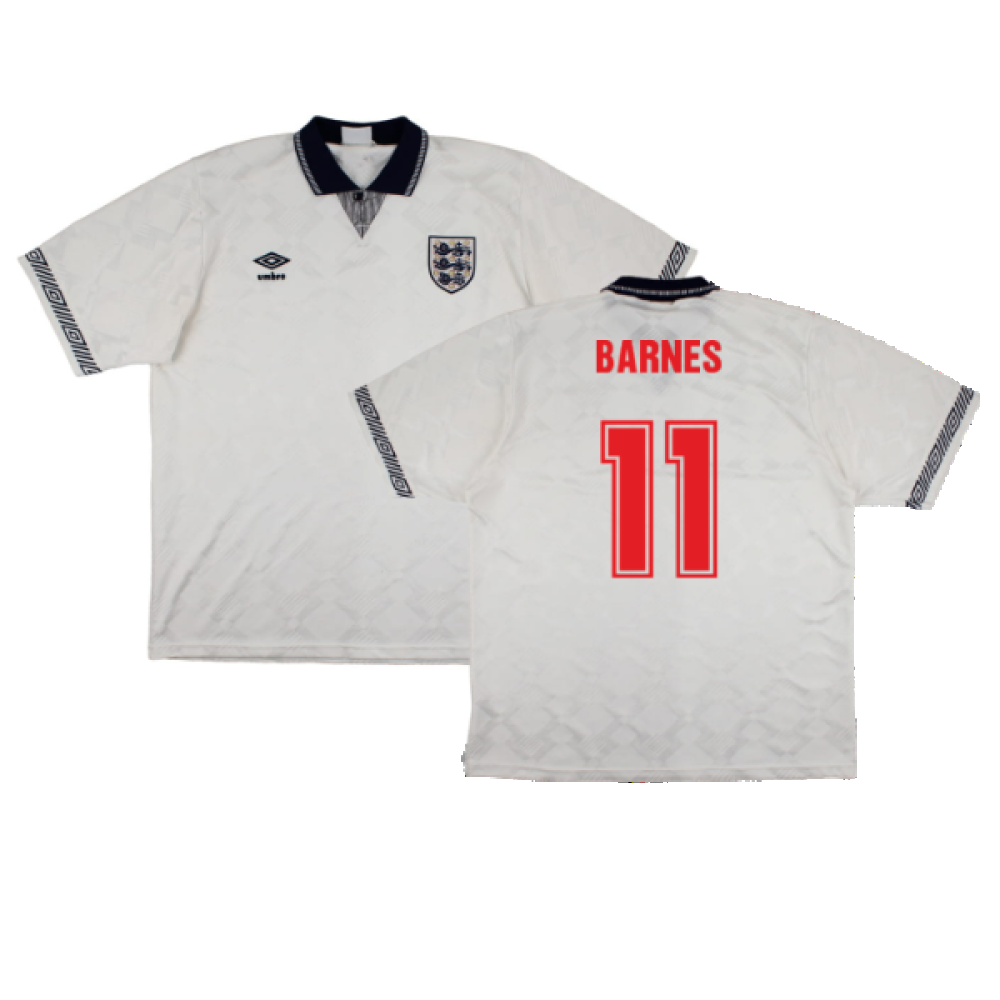 England 1990-92 Home Shirt (S) (Good) (Barnes 11)_0