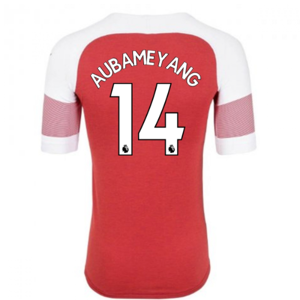 2018-2019 Arsenal Puma Home Football Shirt (Aubameyang 14) - Kids_0
