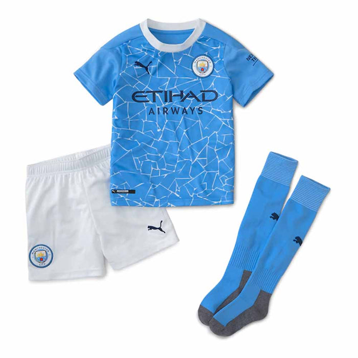 2020-2021 Manchester City Home Little Boys Mini Kit_0