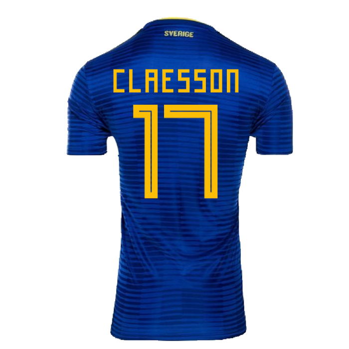 2018-2019 Sweden Away Adidas Football Shirt ((Excellent) S) (Claesson 17)_2
