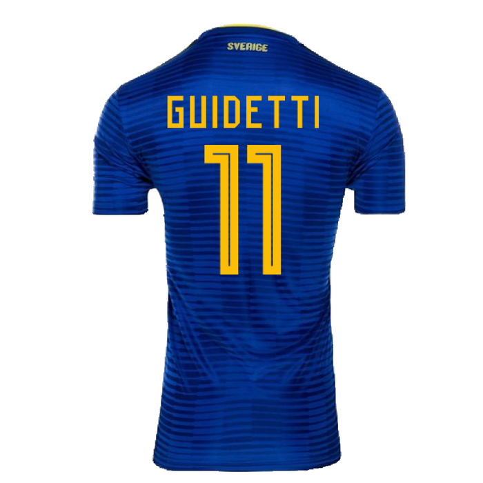 2018-2019 Sweden Away Adidas Football Shirt ((Excellent) S) (Guidetti 11)_2