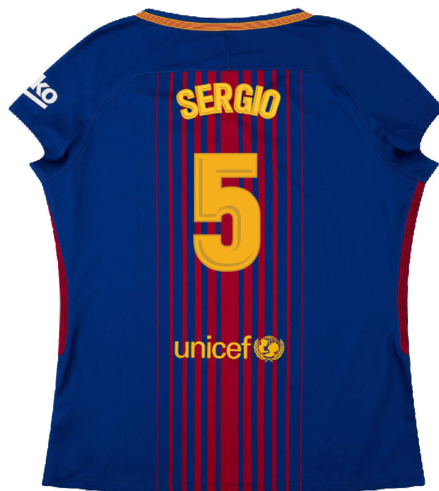 Barcelona 2017-18 Home Shirt (Womens) (M) (Mint) (Sergio 5