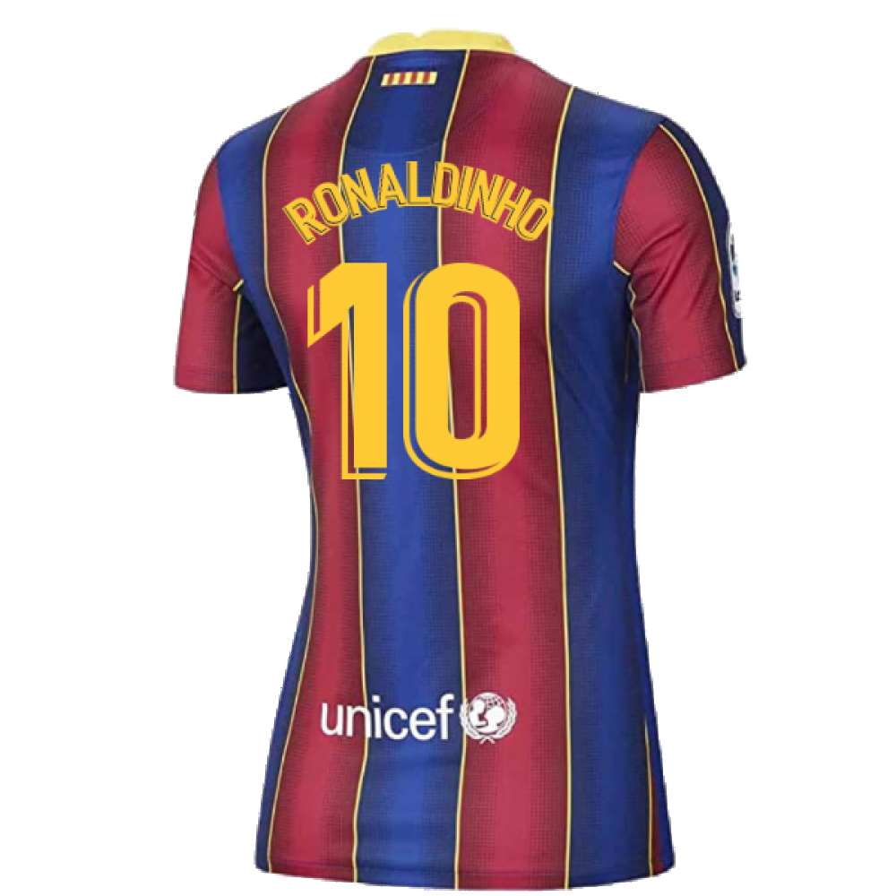 Barcelona 2020-21 Home Shirt (Womens) (Large 16-18) (Excellent) (RONALDINHO 10)_1