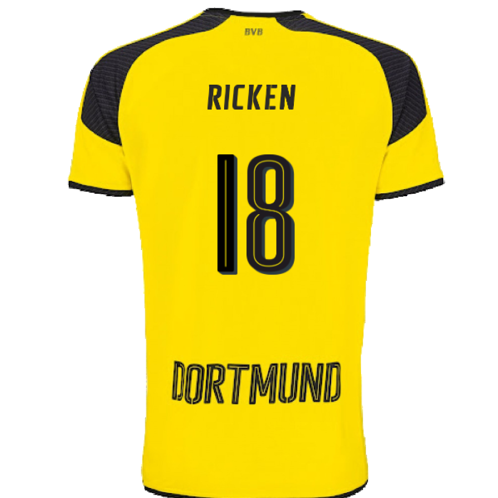 Borussia Dortmund 2016-17 European Home Shirt (XXL) (Excellent) (Ricken 18)_1