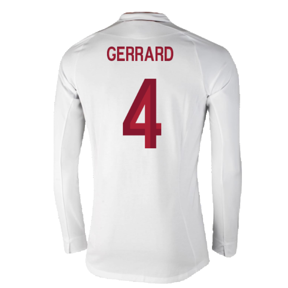 England 2012-13 Long Sleeve Home Shirt (L) (Fair) (Gerrard 4)_1
