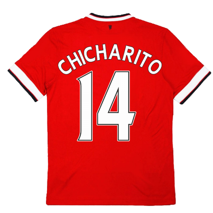 Manchester United 2014-15 Home Shirt ((Excellent) L) (Chicharito 14)_2