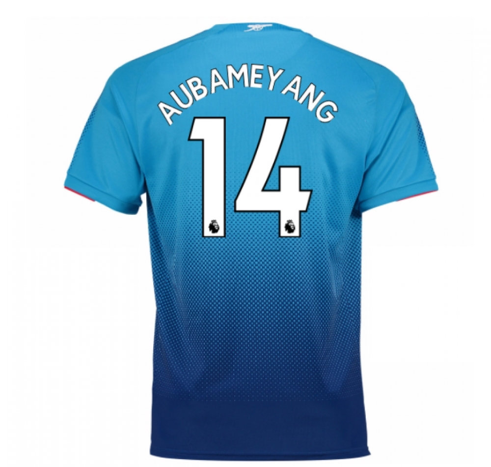 2017-2018 Arsenal Away Shirt (Aubameyang 14) - Kids_0