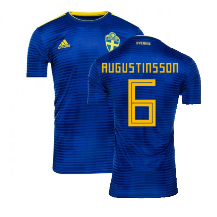 2018-2019 Sweden Away Adidas Football Shirt ((Excellent) S) (Augustinsson 6)_0
