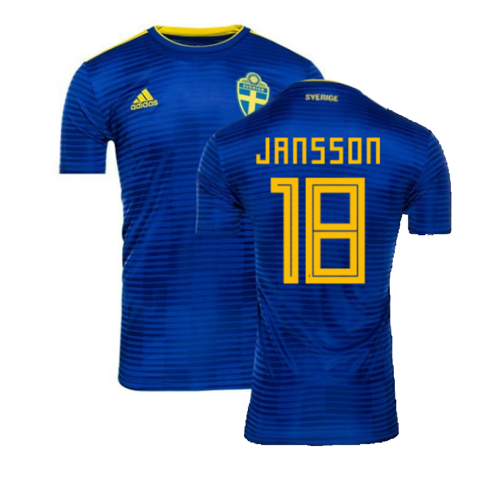 2018-2019 Sweden Away Adidas Football Shirt ((Excellent) S) (Jansson 18)_0