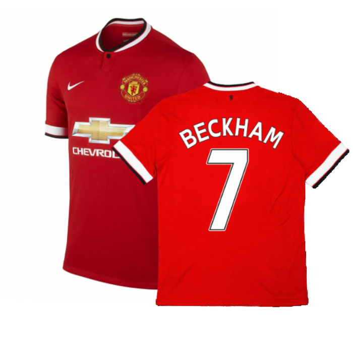 Manchester United 2014-15 Home Shirt ((Excellent) L) (Beckham 7)_0