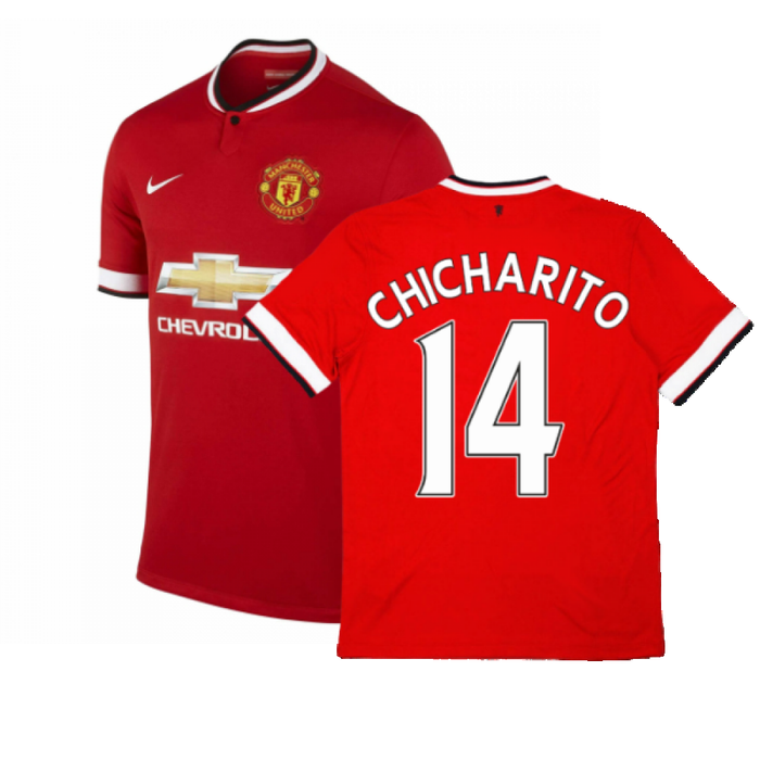 Manchester United 2014-15 Home Shirt ((Excellent) L) (Chicharito 14)_0