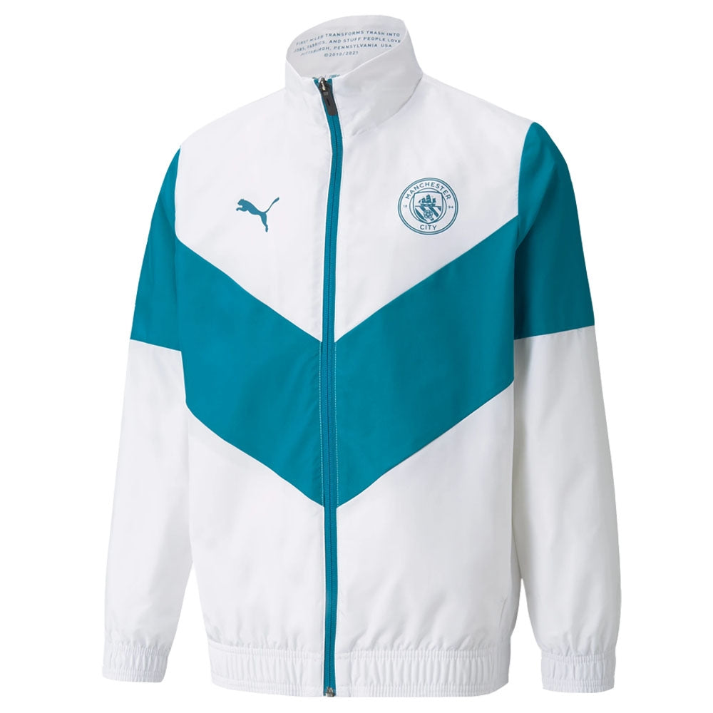 2021-2022 Man City Pre Match Jacket (White) - Kids_0