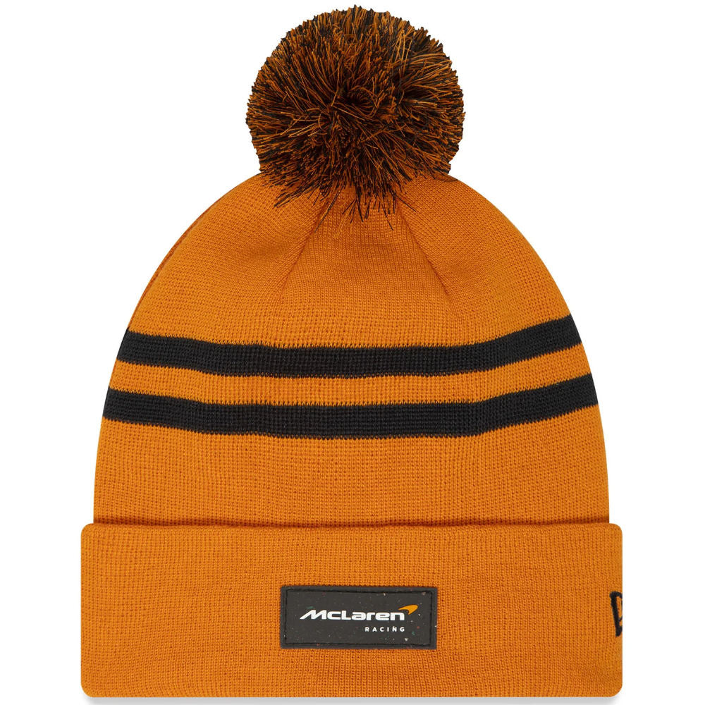 New Era Mens McLaren Racing Pom Pom Beanie Bobble Hat - Orange (Adult) (BNWT)_0