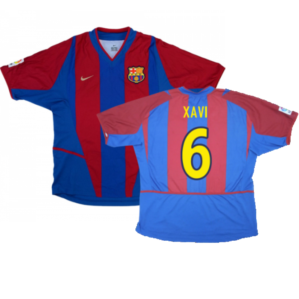 Barcelona 2002-03 Home Shirt (XL) (Excellent) (Xavi 6)_0