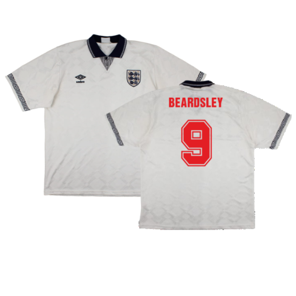 England 1990-92 Home Shirt (XL) (Excellent) (Beardsley 9)_0