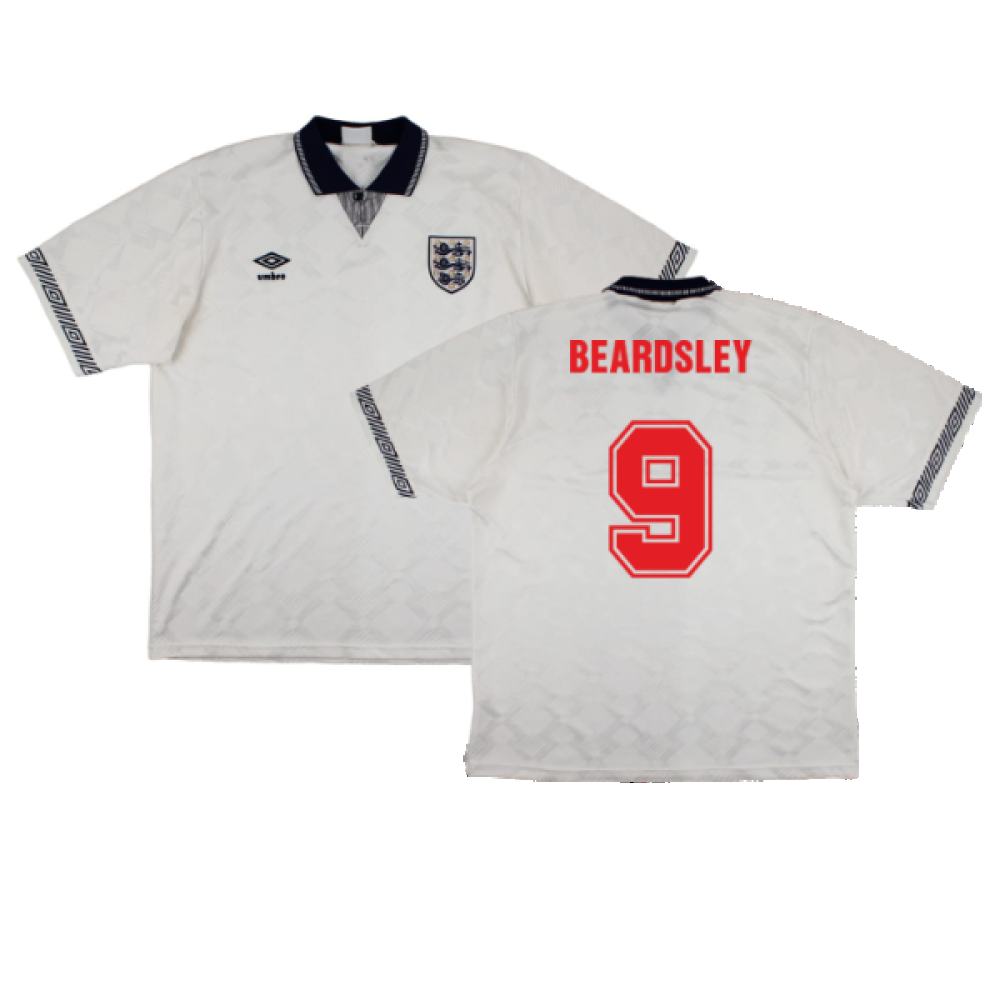England 1990-92 Home Shirt (L) (Very Good) (Beardsley 9)_0