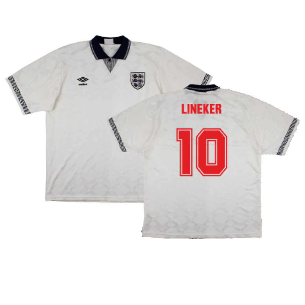 England 1990-92 Home Shirt (L) (Excellent) (Lineker 10)_0