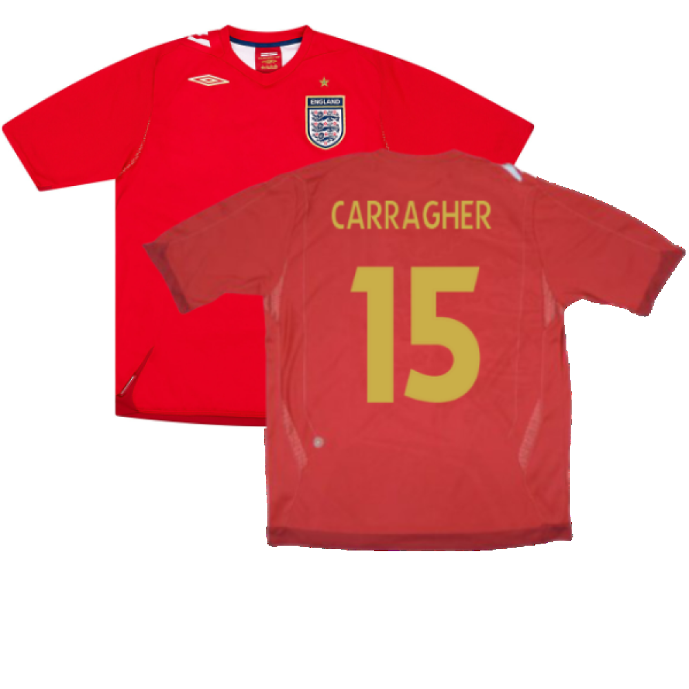 England 2006-08 Away Shirt (L) (Very Good) (CARRAGHER 15)_0