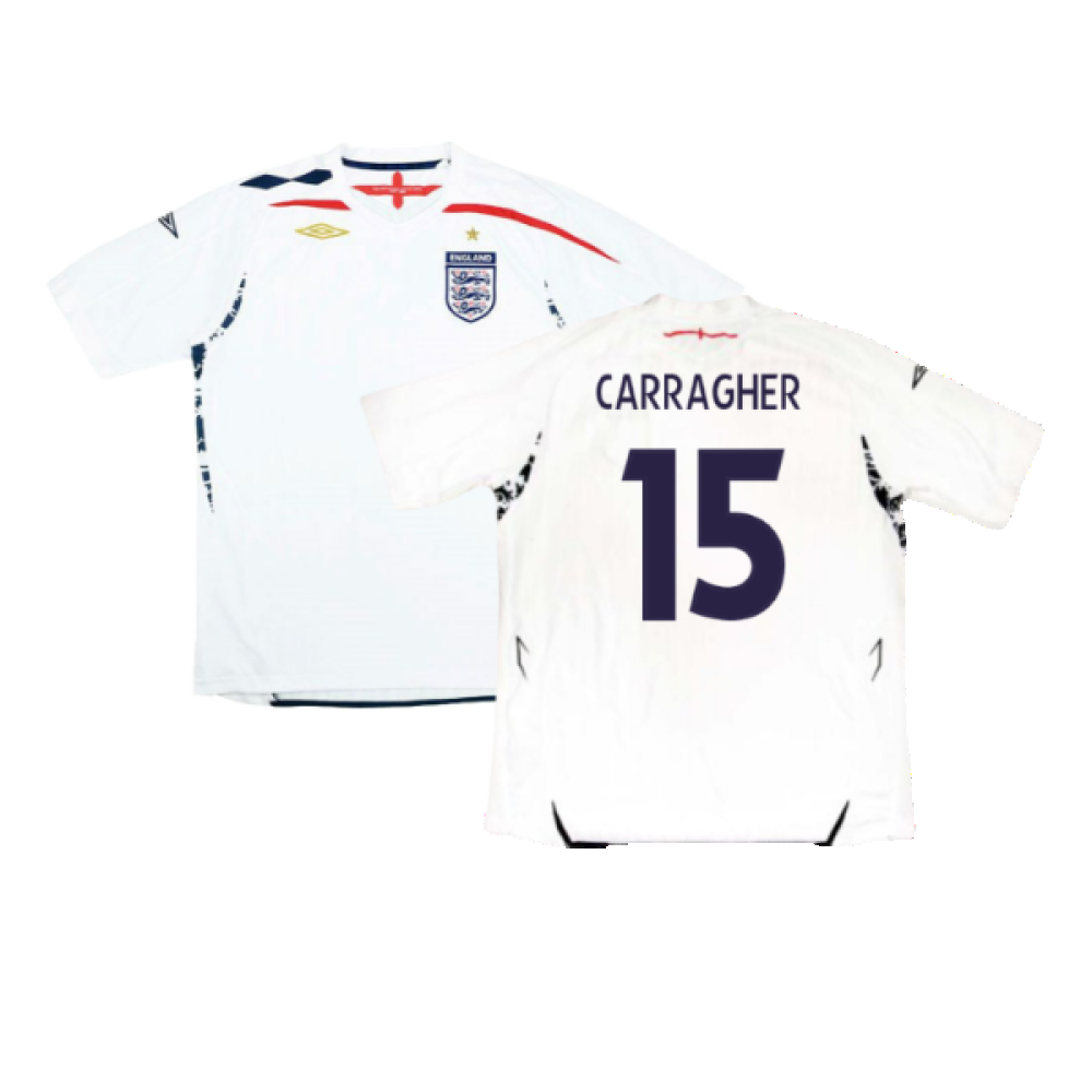 England 2007-09 Home Shirt (XL) (Excellent) (CARRAGHER 15)_0