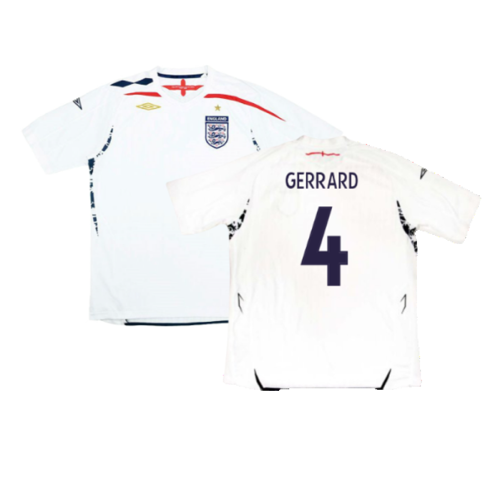 England 2007-09 Home Shirt (XL) (Excellent) (GERRARD 4)_0