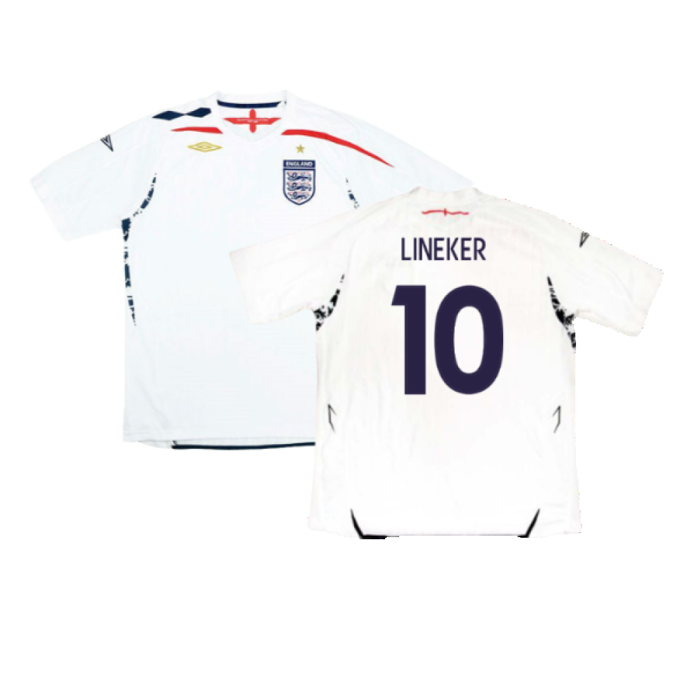 England 2007-09 Home Shirt (XL) (Excellent) (LINEKER 10)_0