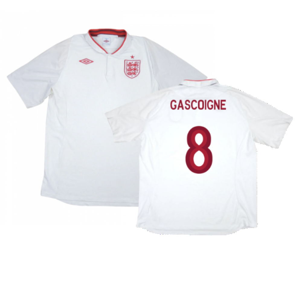 England 2012-13 Home Shirt (XXL) (Very Good) (Gascoigne 8)_0