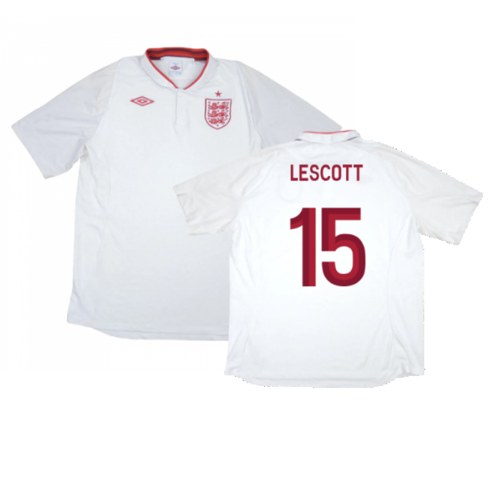 England 2012-13 Home Shirt (XXL) (Very Good) (Lescott 15)_0