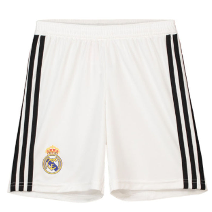 2018-2019 Real Madrid Adidas Home Shorts (White) - Kids_0
