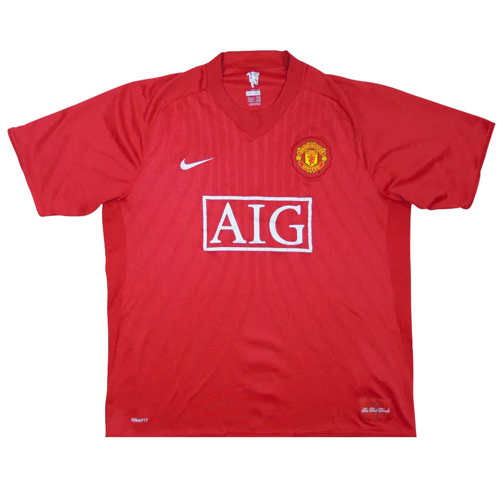 Manchester United 2007-09 Home Shirt (XL) (Good)_0