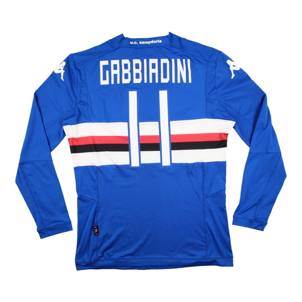 Sampdoria 2014-15 Home Long Sleeve Shirt (Gabbiadini #11) ((Excellent) XL)_0