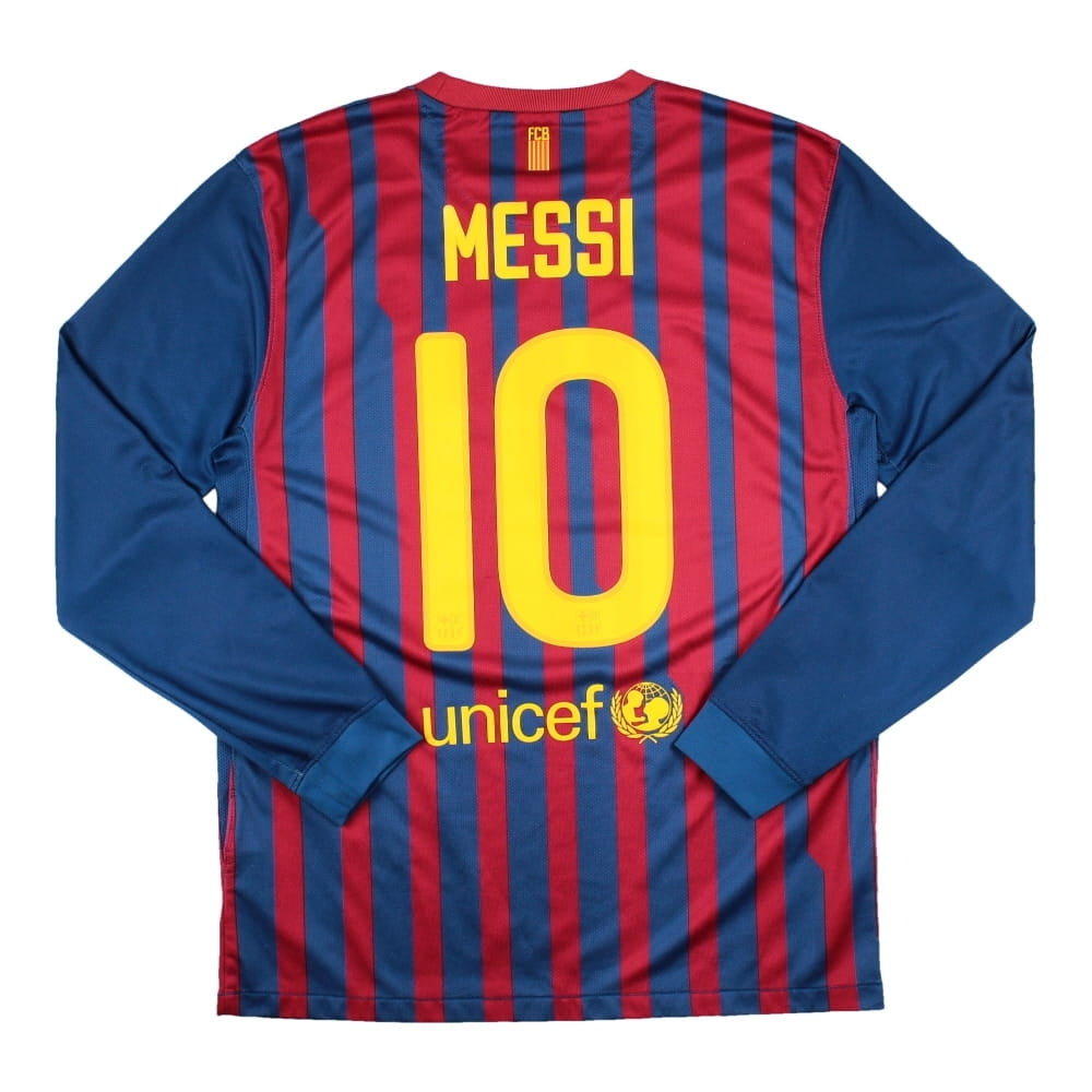 Barcelona 2011-12 Home Long Sleeved Shirt (Messi #10) ((Very Good) M)_0
