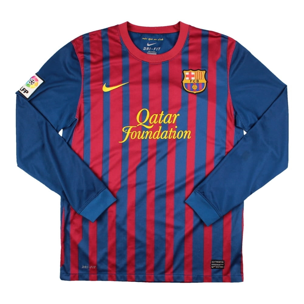 Barcelona 2011-12 Home Long Sleeved Shirt (Messi #10) ((Very Good) M)_1