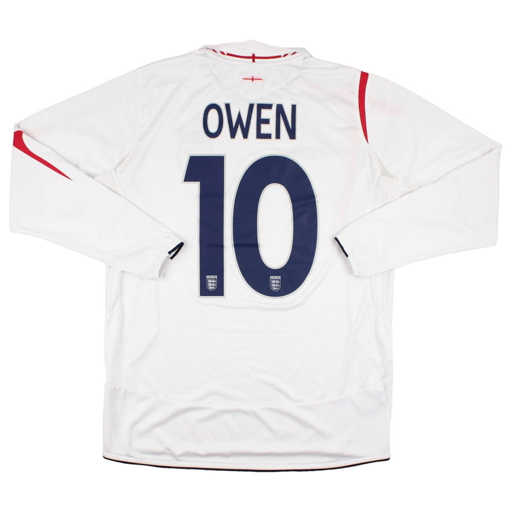 England 2005-07 L/S Home Shirt (Owen #10) (L) (Excellent)