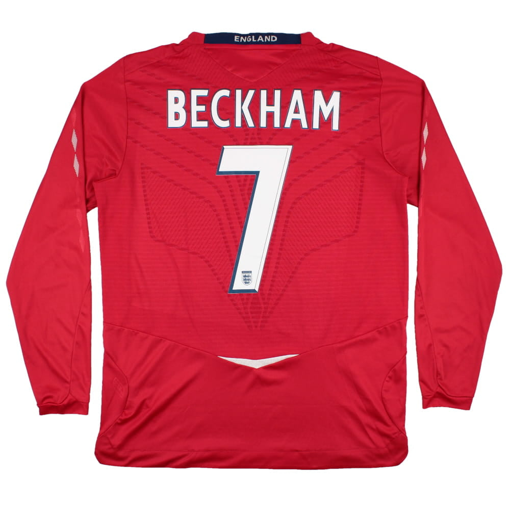 England 2008-10 L/S Away Shirt (Beckham #7) (L) (Very Good)_0