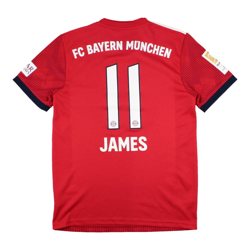 Bayern Munich 2018-19 Home Shirt (S) James #11 (Excellent)_0
