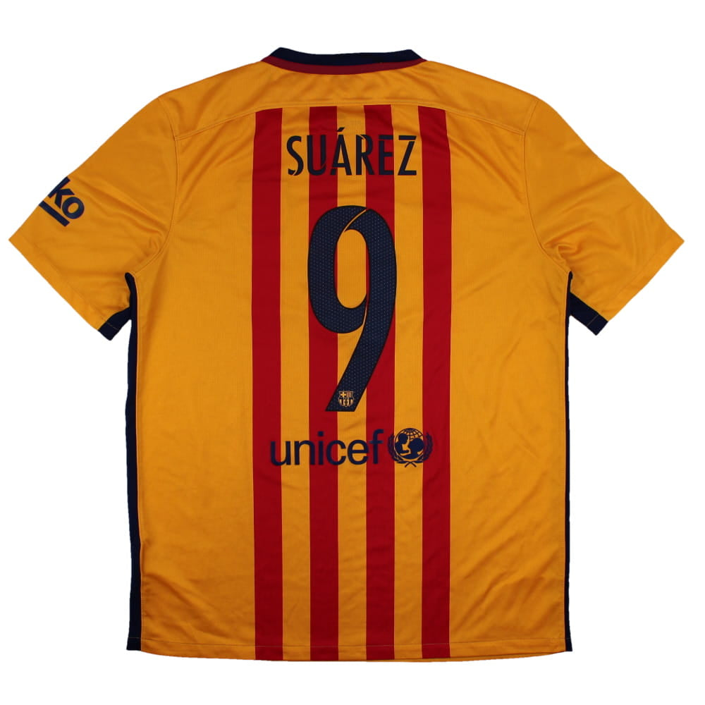 Barcelona 2015-16 Away Shirt (L) Suarez #9 (Excellent)_0