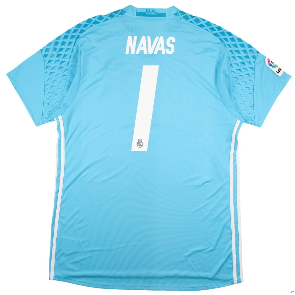 Real Madrid 2016-17 Goalkeeper Home Shirt (L) Navas #1 (Excellent)_0