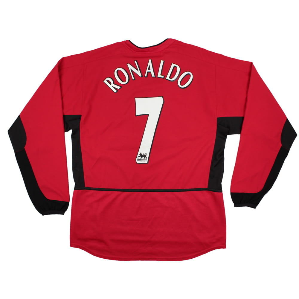 Manchester United 2002-04 Long Sleeve Home Shirt (M) Ronaldo #7 (Very Good)_0