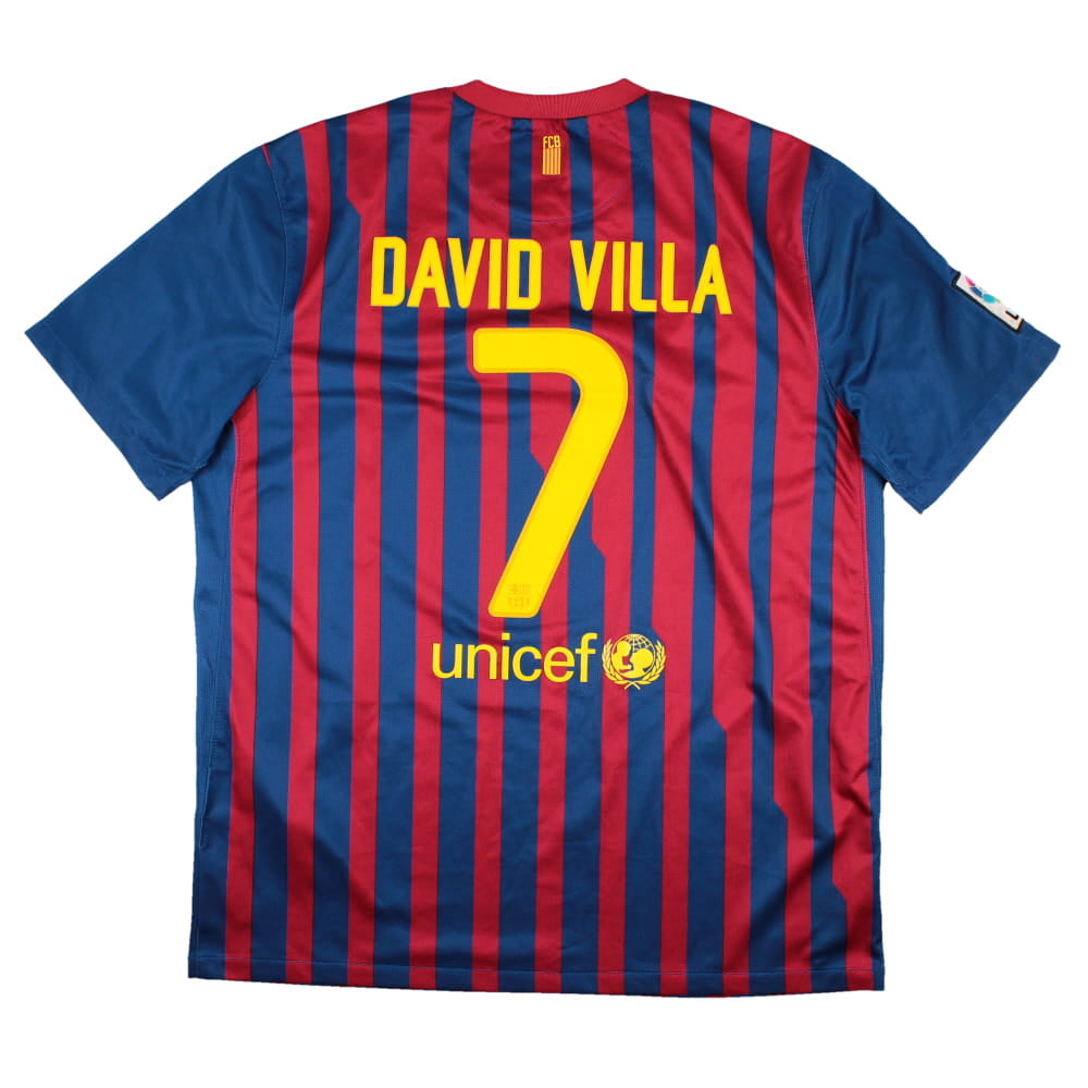 Barcelona 2011-12 Home Shirt (XL) David Villa #7 (Very Good)_0