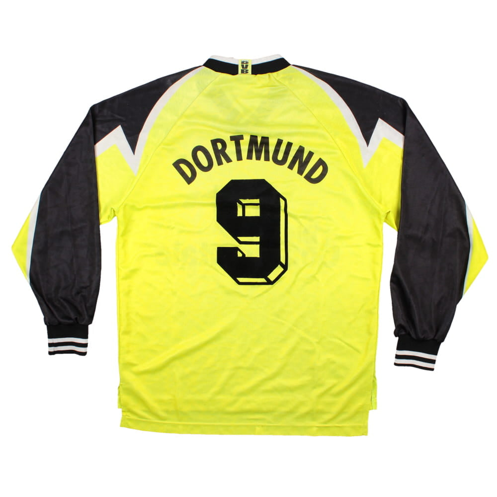 Borussia Dortmund 1995-96 Long Sleeve Home Shirt (M) #9 (Good)_0