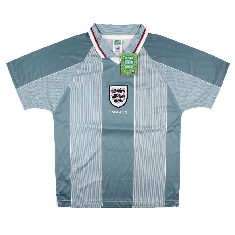 England 1996-98 Score Draw Away Replica Shirt (M) (Gascoigne #8) (Excellent)_1