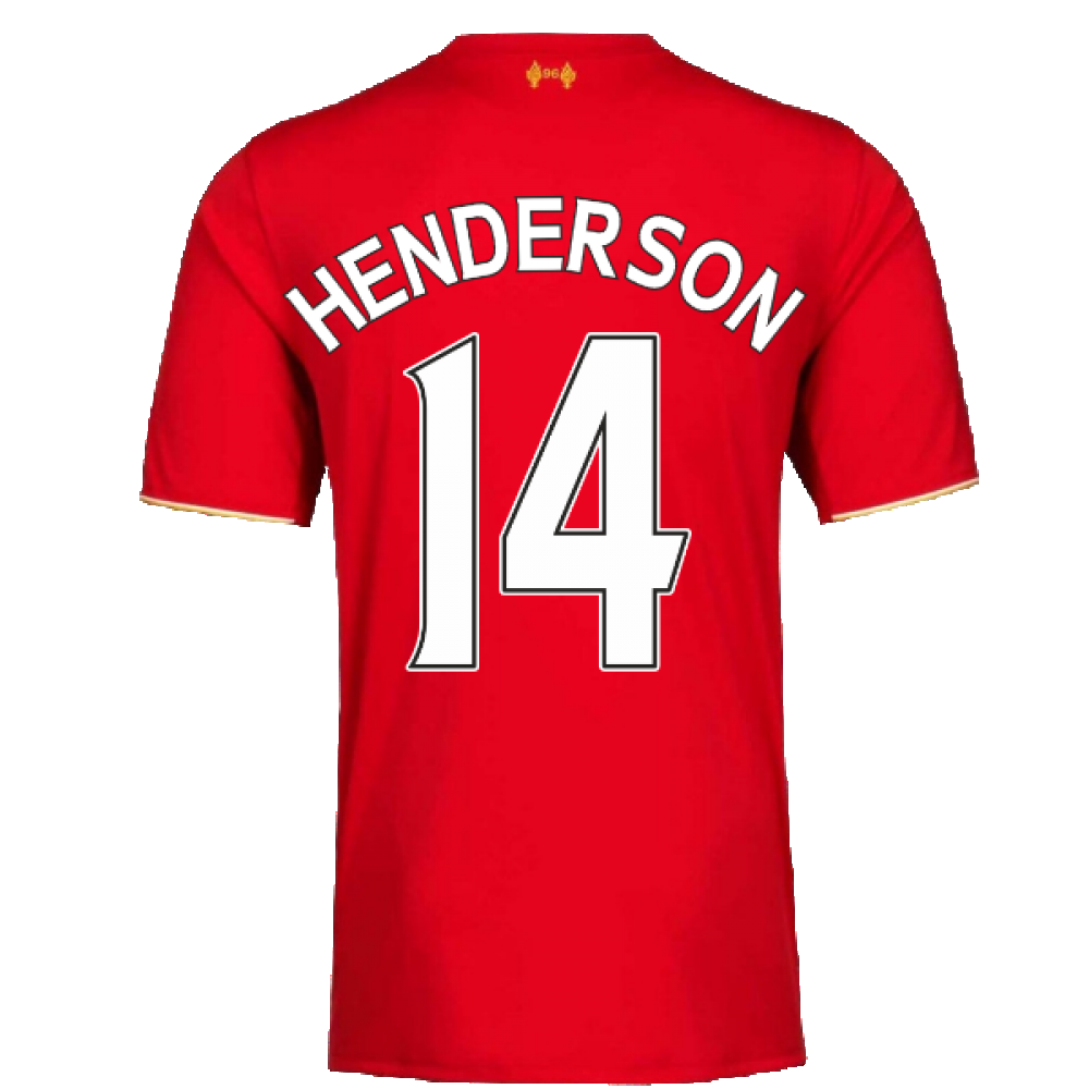 2015-2016 Liverpool Home Football Shirt ((Excellent) L) (Henderson 14)_2