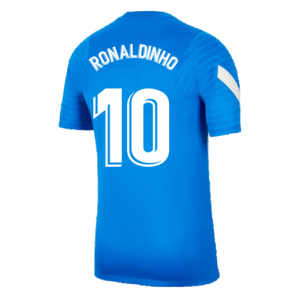 2021-2022 Barcelona Training Shirt (Blue) (RONALDINHO 10)_2