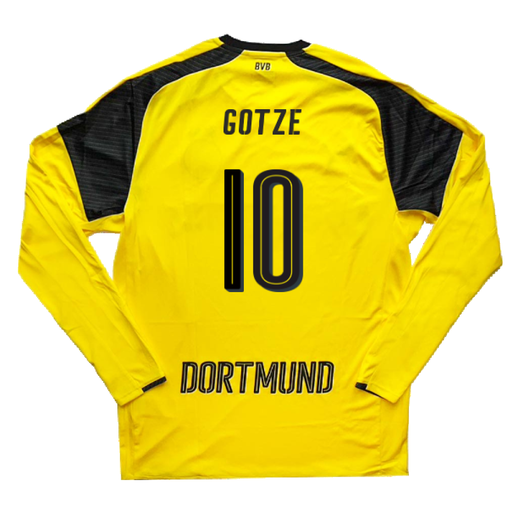 Borussia Dortmund 2016-17 Long Sleeve European Home Shirt (L) (Gotze 10) (Excellent)_1