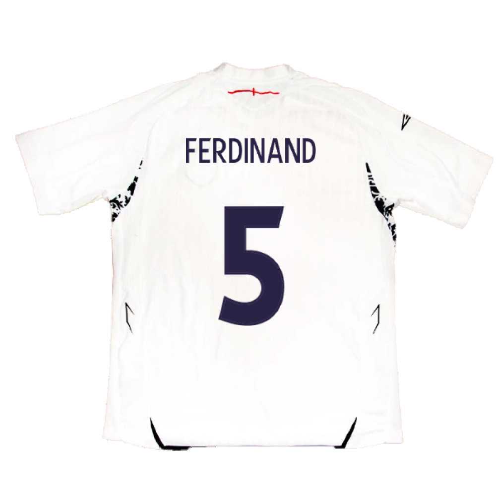 England 2007-2009 Home Shirt (XXL) (FERDINAND 5) (Fair)_1
