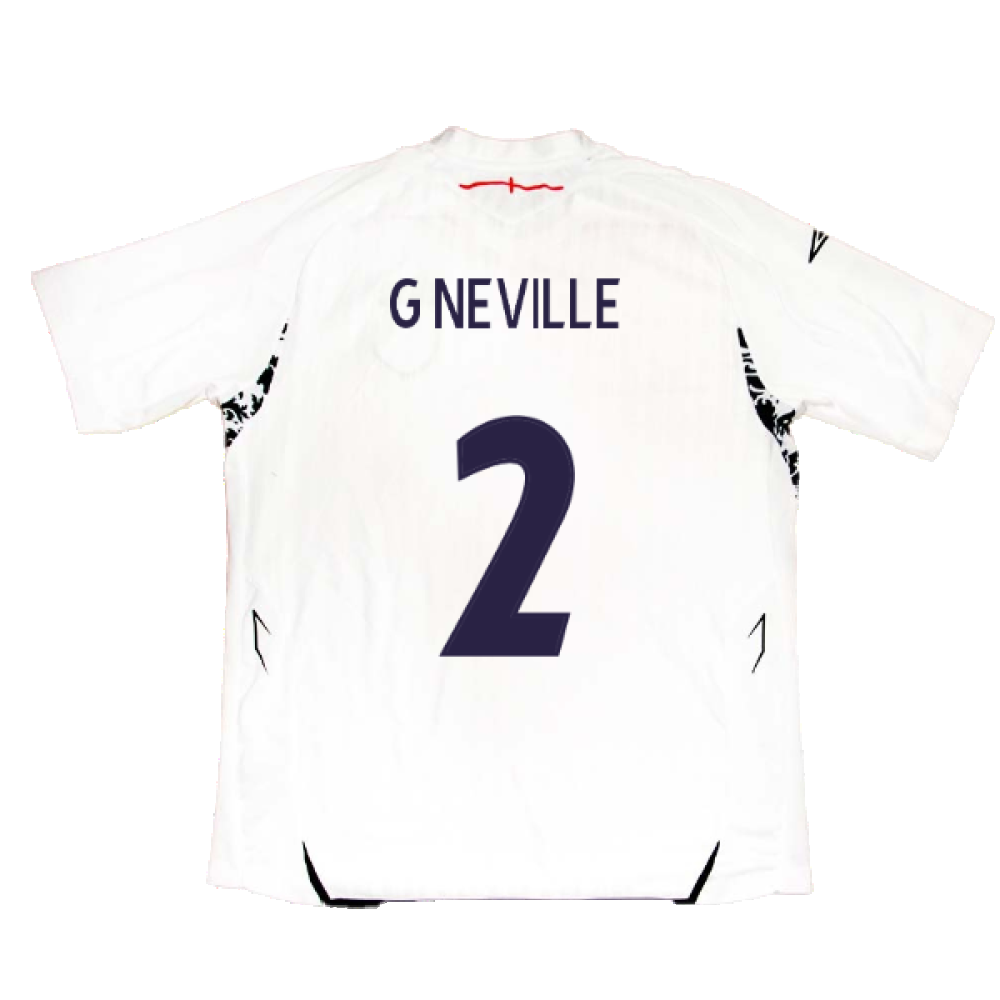 England 2007-2009 Home Shirt (XXL) (G NEVILLE 2) (Fair)_1