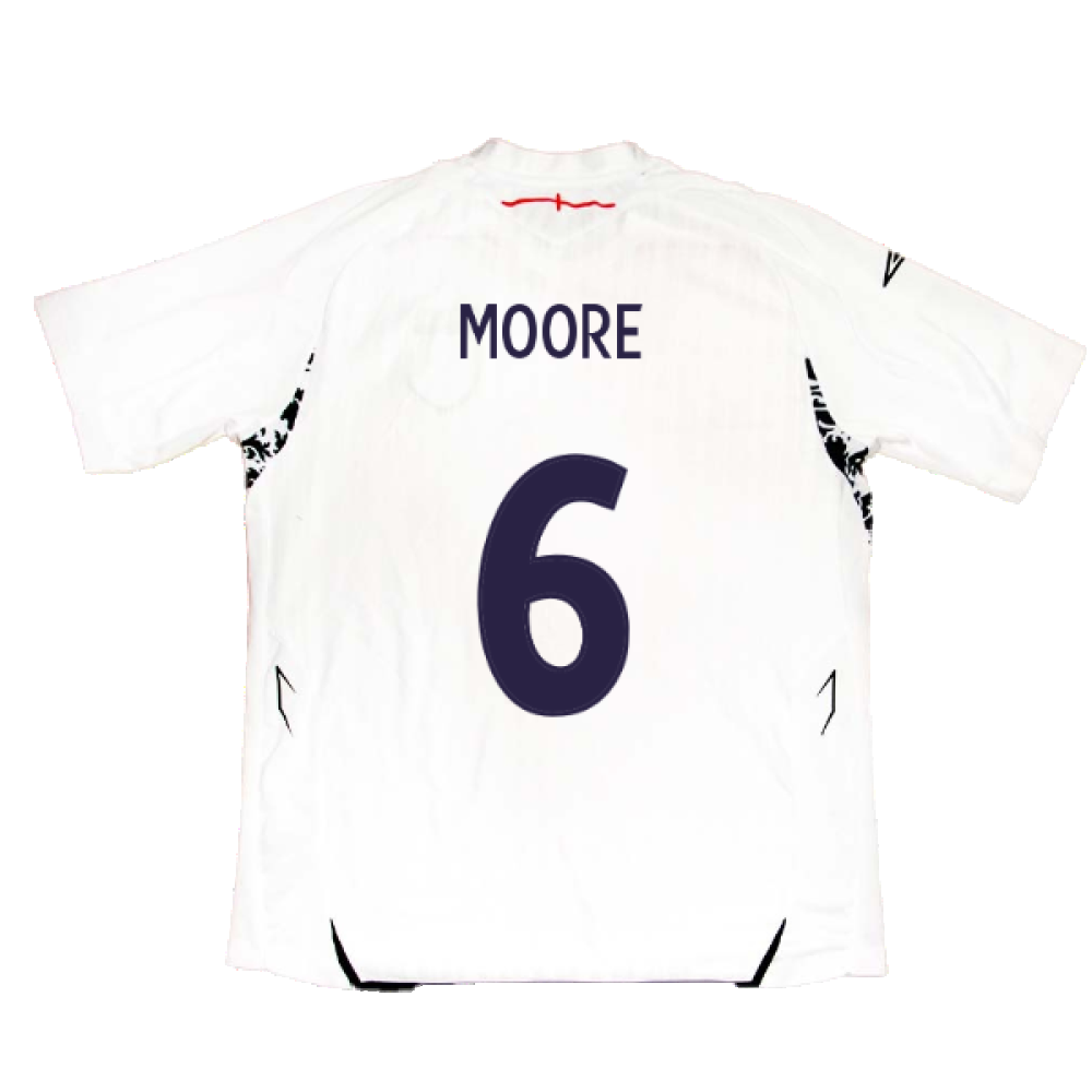 England 2007-2009 Home Shirt (XL) (MOORE 6) (Fair)_1