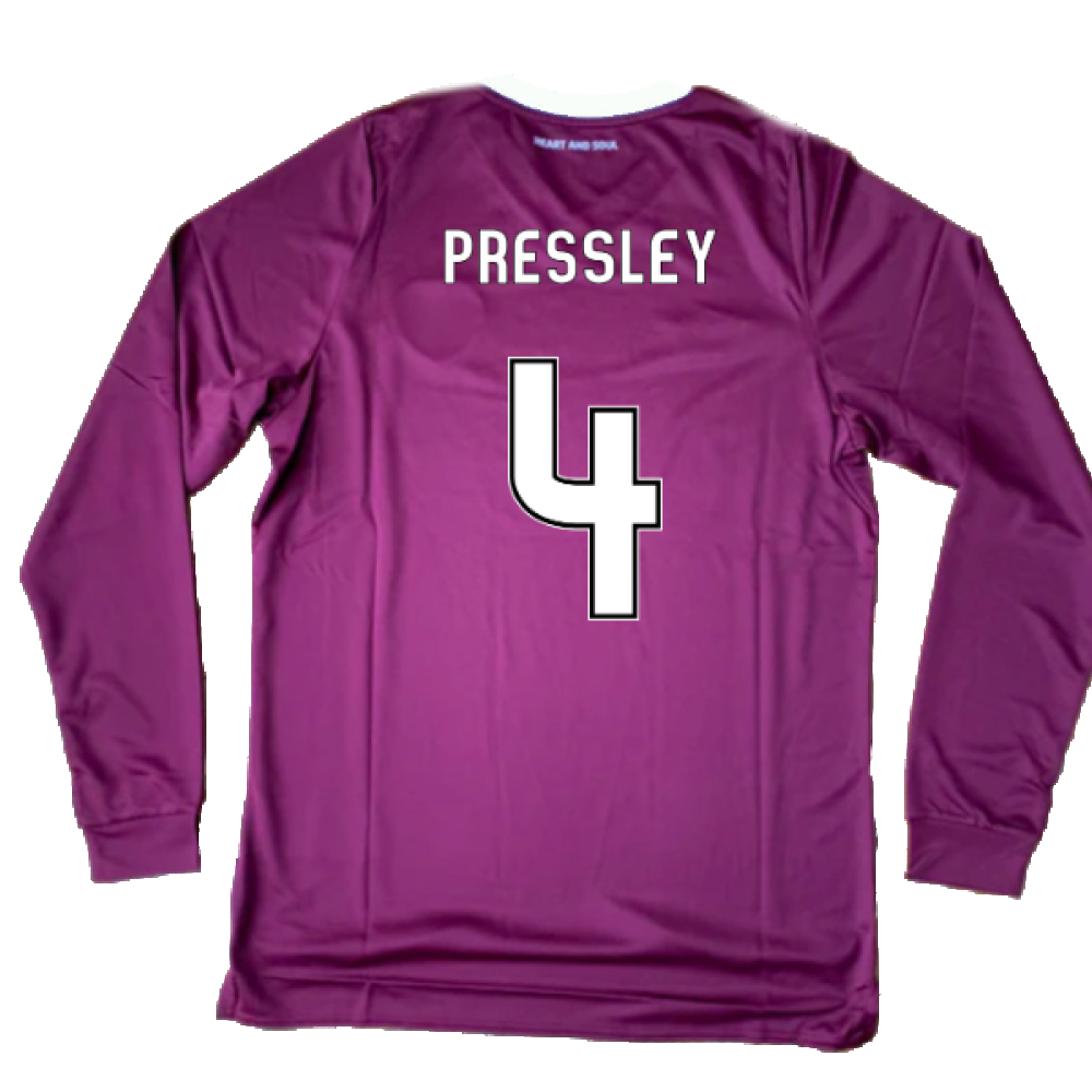 Hearts 2019-20 Long Sleeve Home Shirt (YL) (Pressley 4) (BNWT)_1