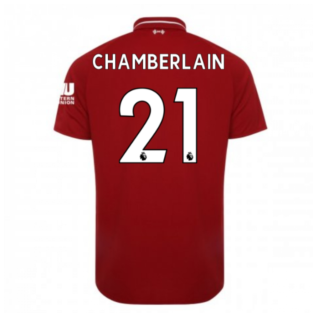2018-2019 Liverpool Home Football Shirt (Chamberlain 21)_0